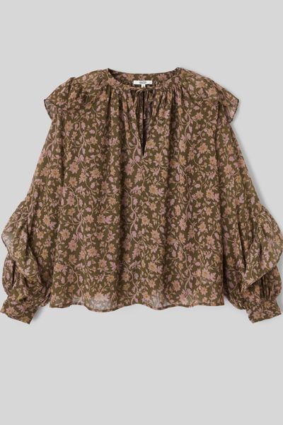 Blouse imprimée à volants