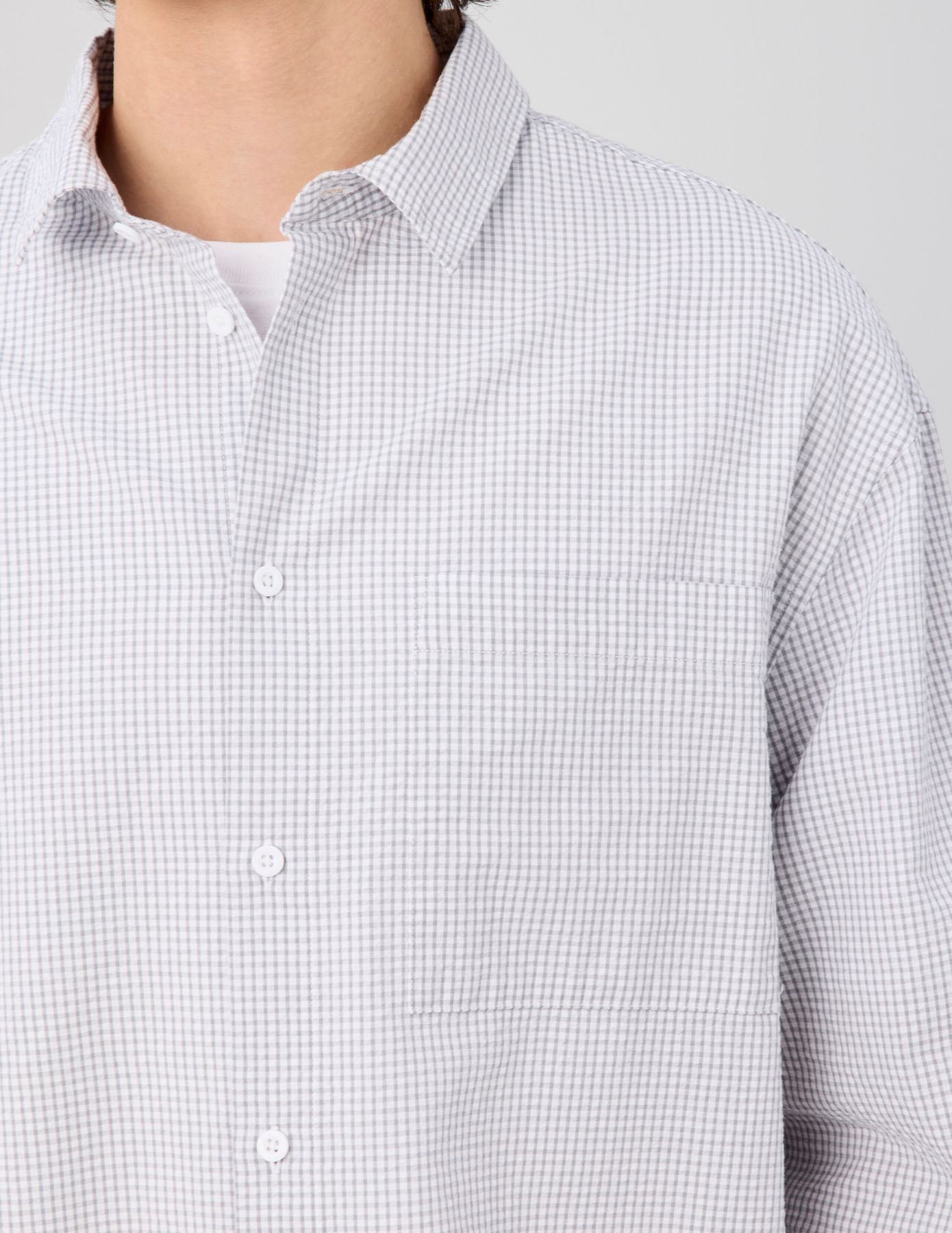 Chemise &agrave; carreaux seersucker