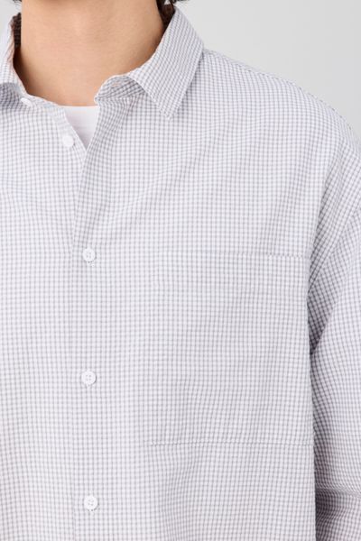 Chemise &agrave; carreaux seersucker