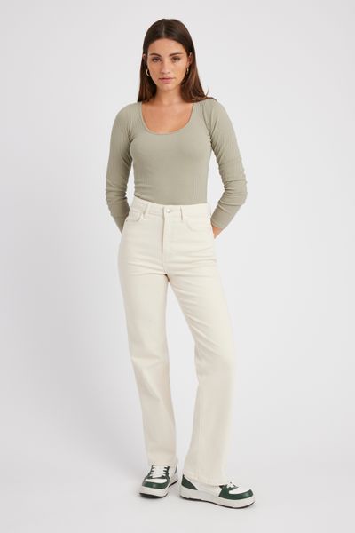 Jean straight taille haute