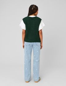 Gilet sans manches &agrave; n&oelig;uds