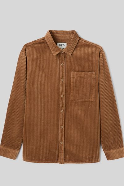Chemise en velours c&ocirc;tel&eacute;