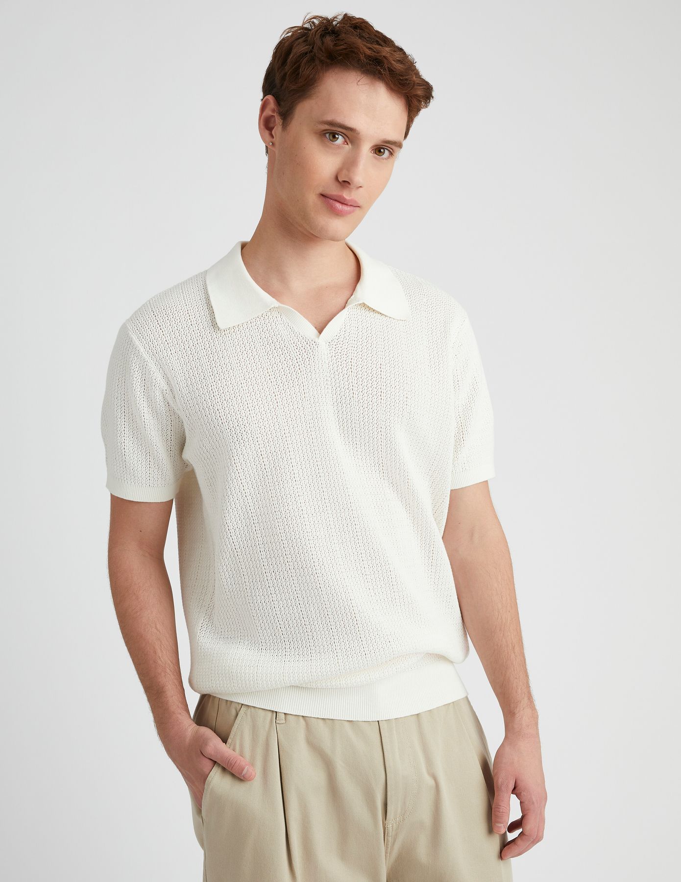Polo maille ajourée