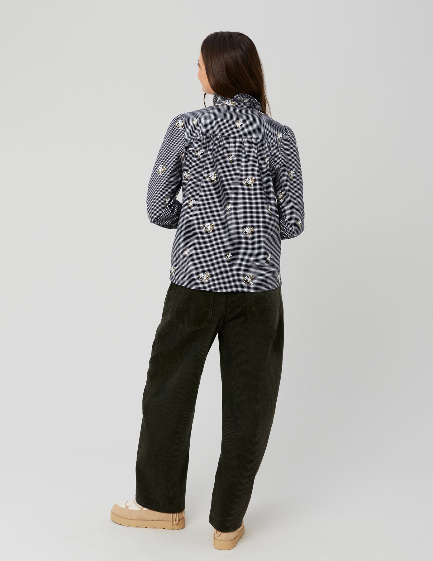 Chemise &agrave; carreaux brod&eacute;e