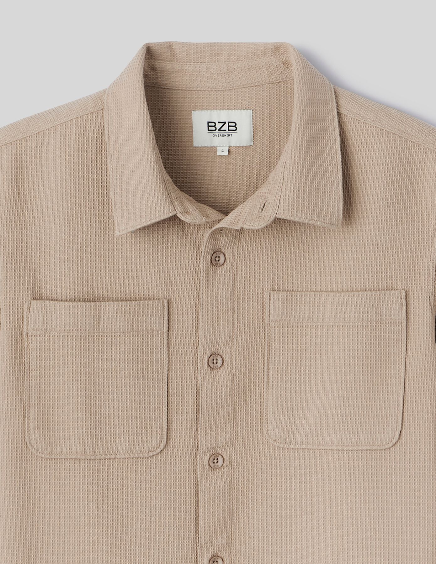 Surchemise unie gaufr&eacute;e