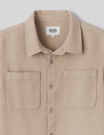 Surchemise unie gaufr&eacute;e