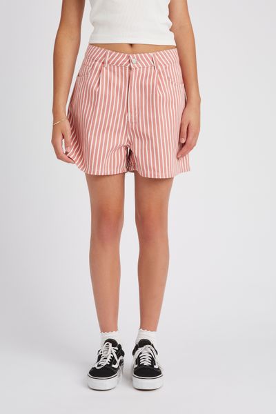 Short en jean rayé