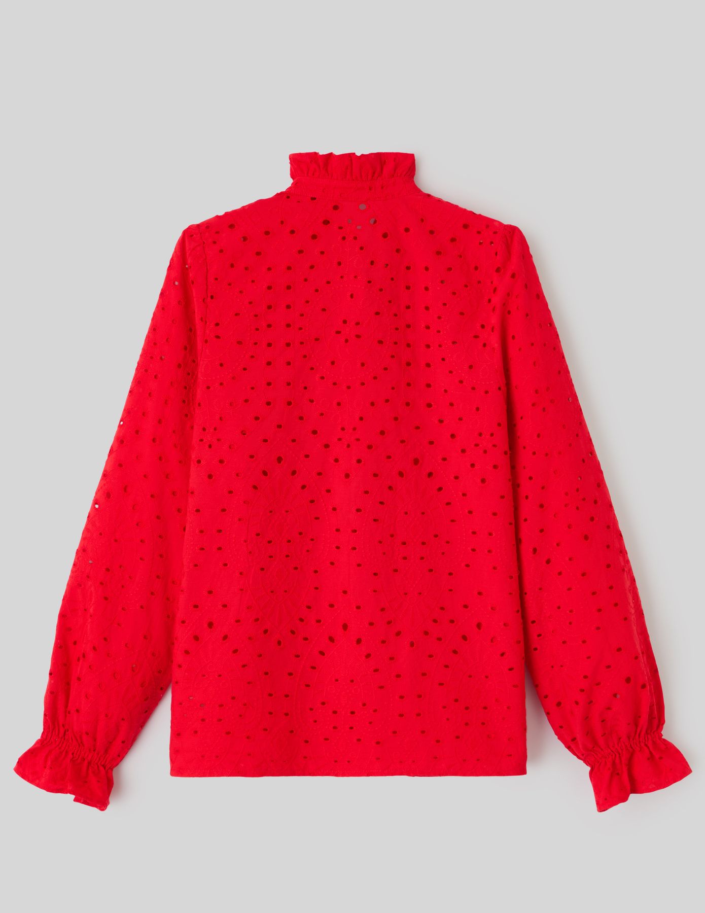 Chemise col montant broderie anglaise