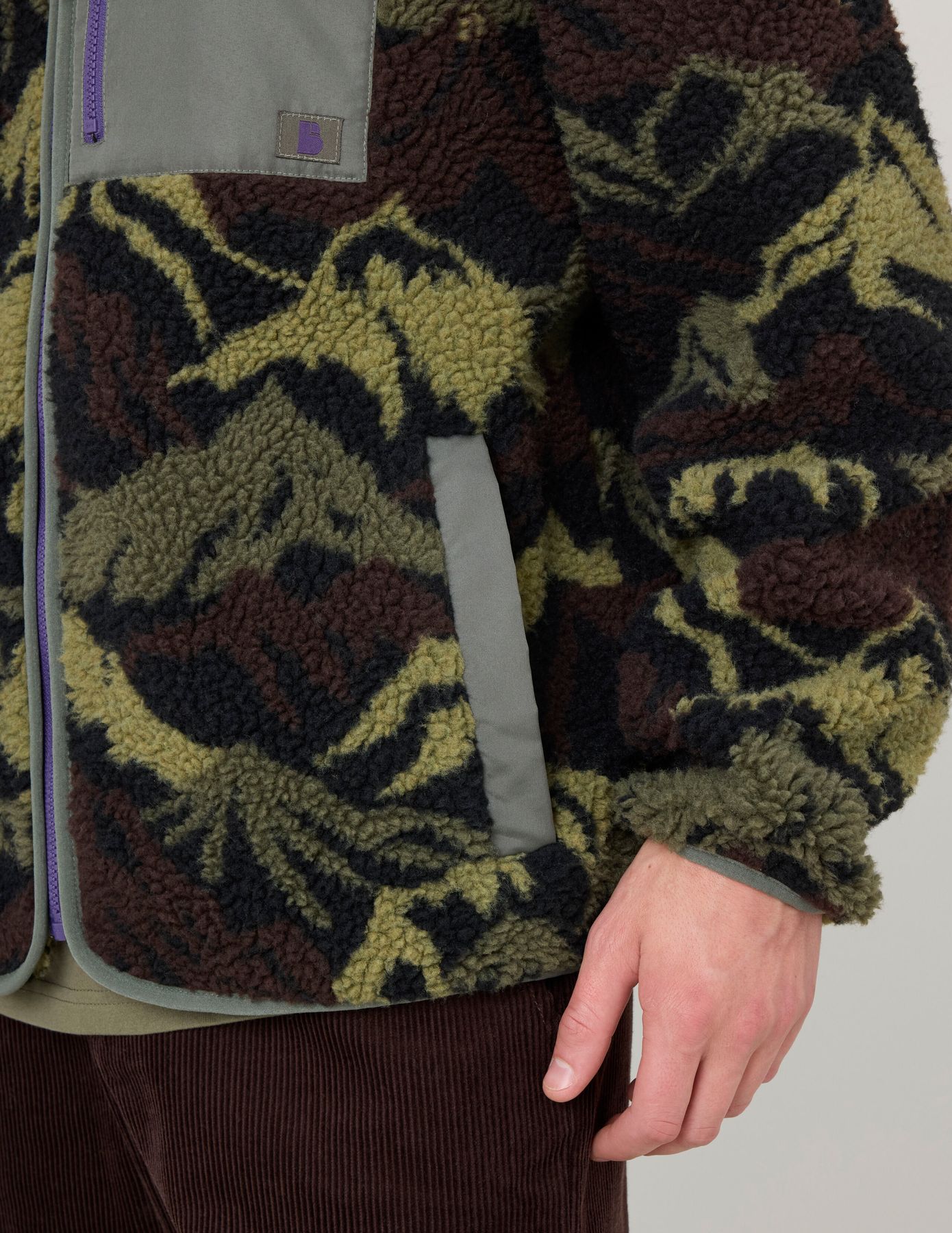 Blouson zippé imprimé sherpa