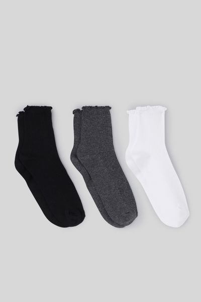 Lot de 3 paires de chaussettes festonnées