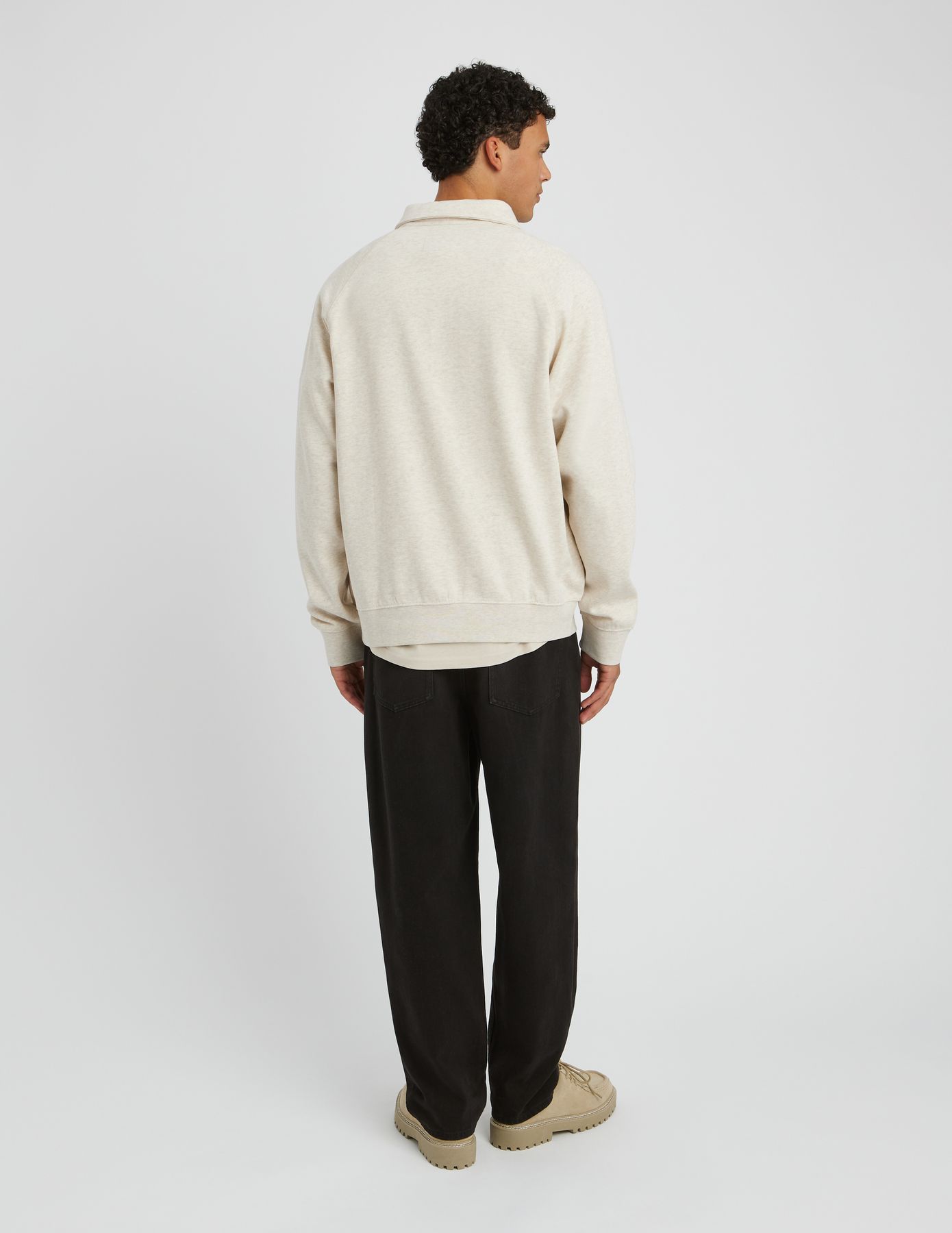 Sweat col polo zippé