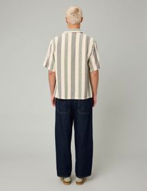 Chemise manches courtes rayée tricot