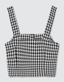 Top bustier en tweed