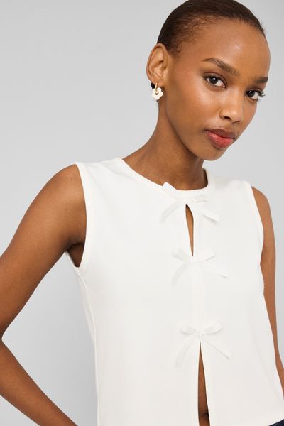 Top sans manches &agrave; n&oelig;uds