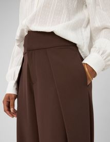 Pantalon ample pliss&eacute;