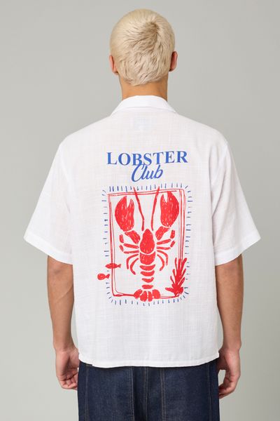 Chemise manches courtes imprimé homard