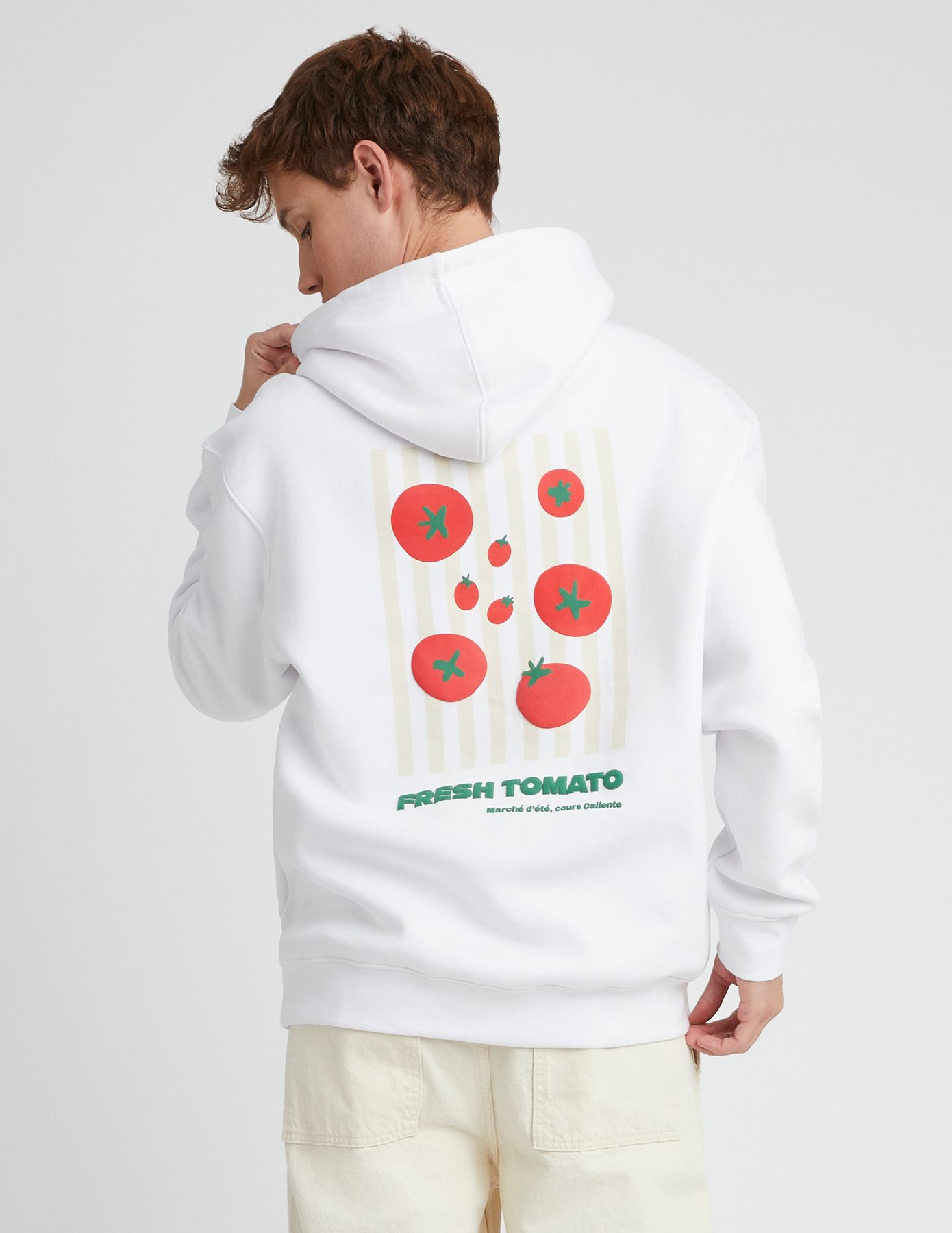 Sweat à capuche imprimé devant dos