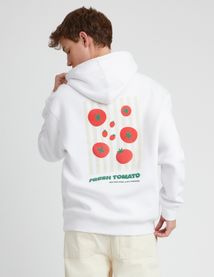 Sweat à capuche imprimé devant dos