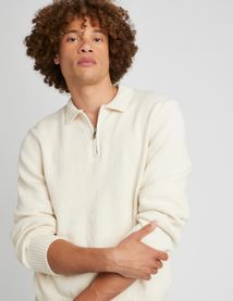Pull col polo zippé