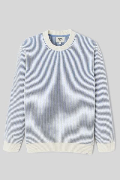 Pull côtelé bicolore