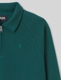 Sweat col polo zippé