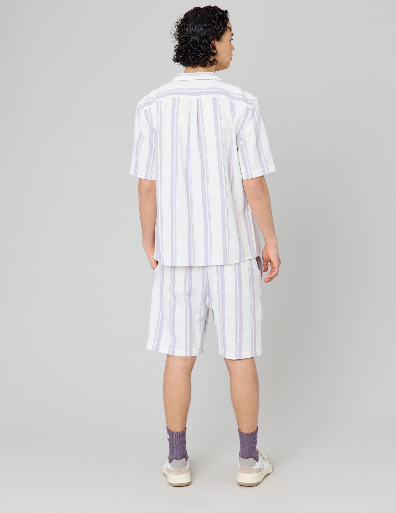 Chemise manches courtes rayée rustique