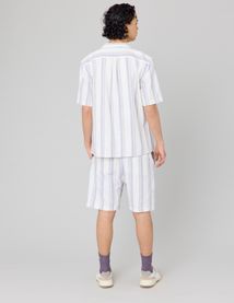 Chemise manches courtes rayée rustique
