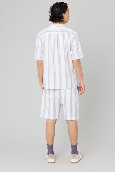 Chemise manches courtes rayée rustique