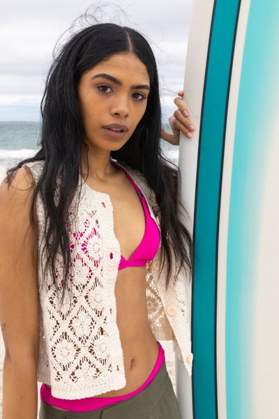 Cardigan sans manches en crochet