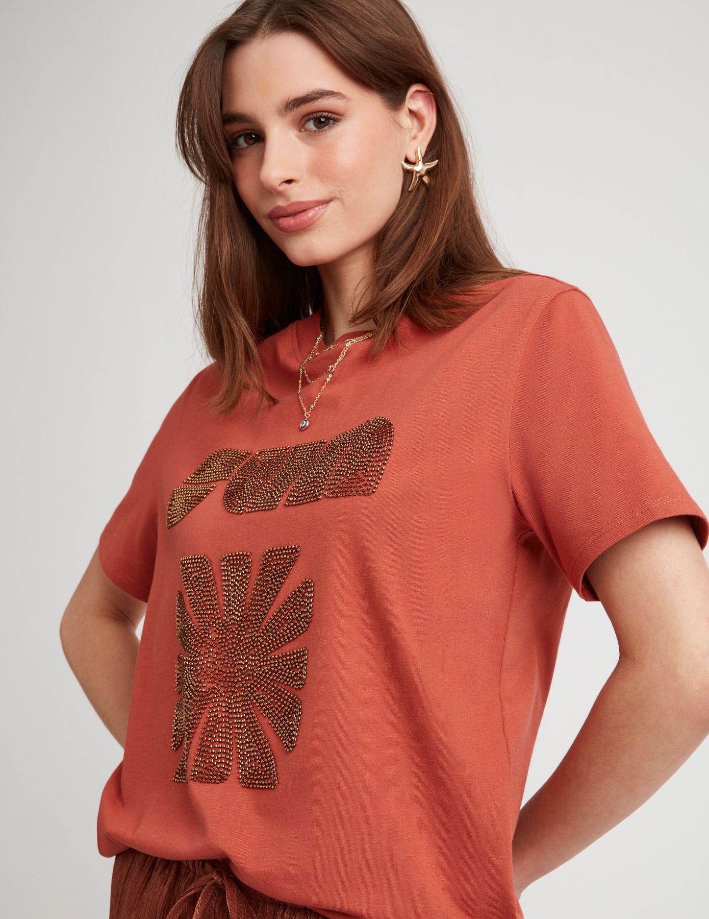T-shirt avec perles