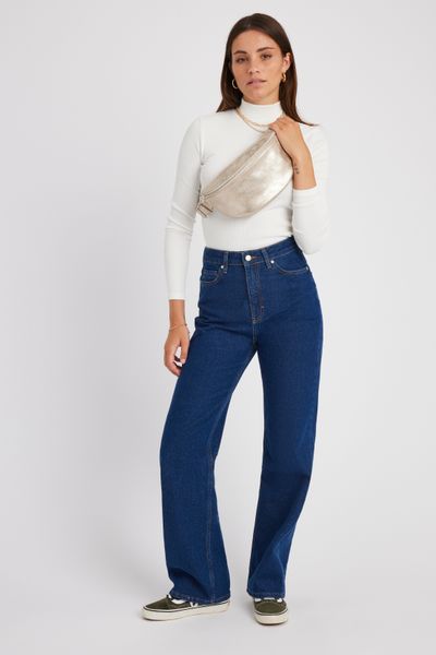 Jean straight taille haute