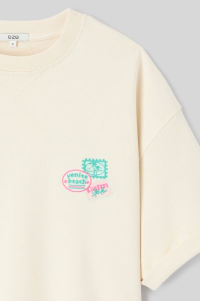 Sweat brod&eacute; manches courtes