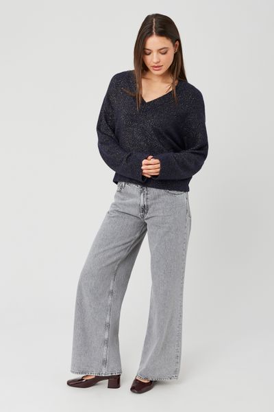 Pull col V pailleté