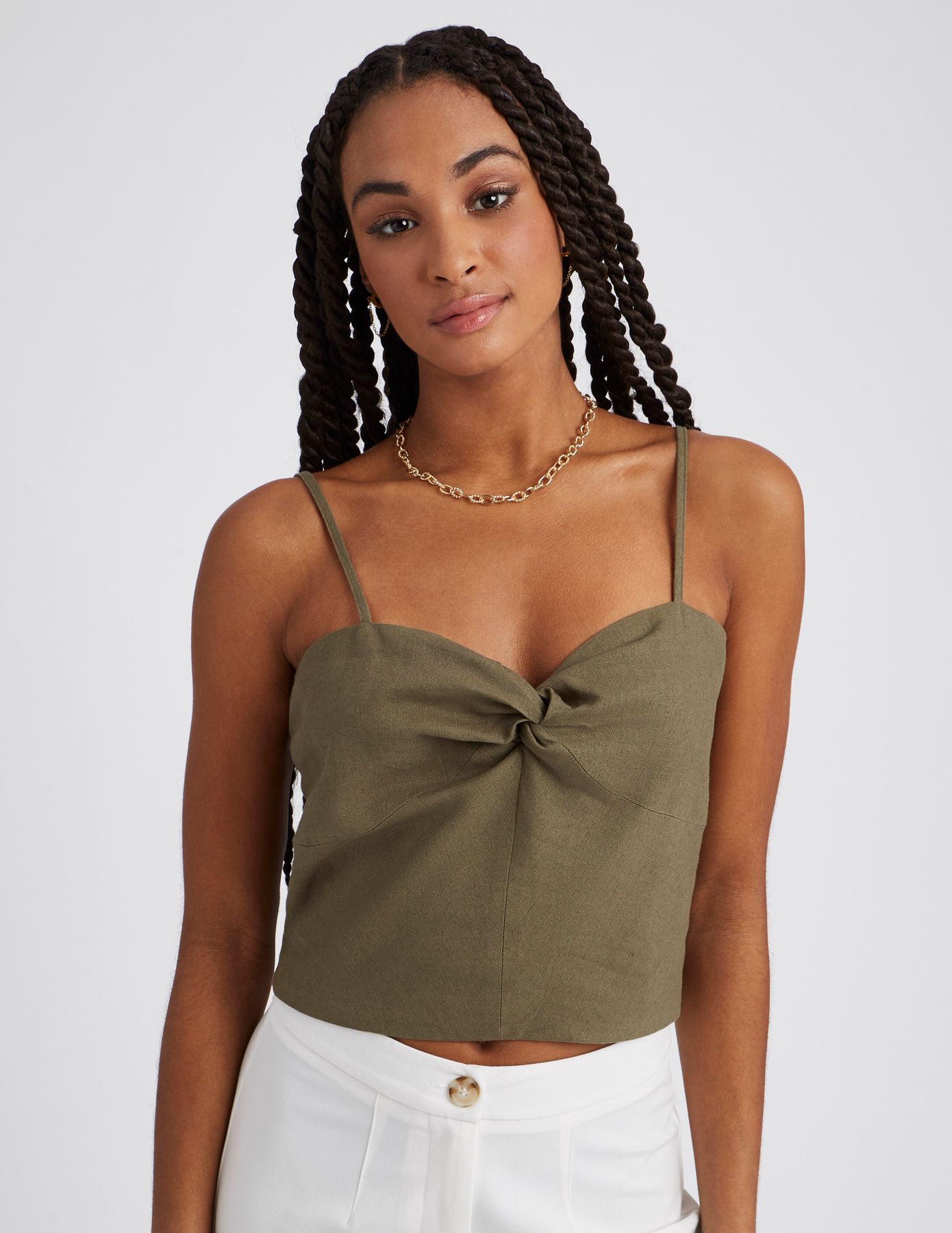 Top bustier en lin