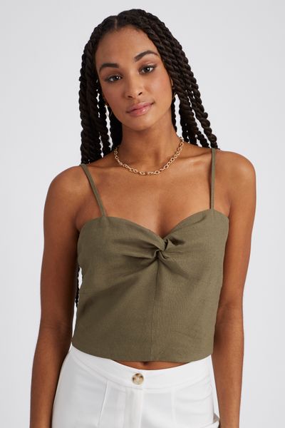 Top bustier en lin