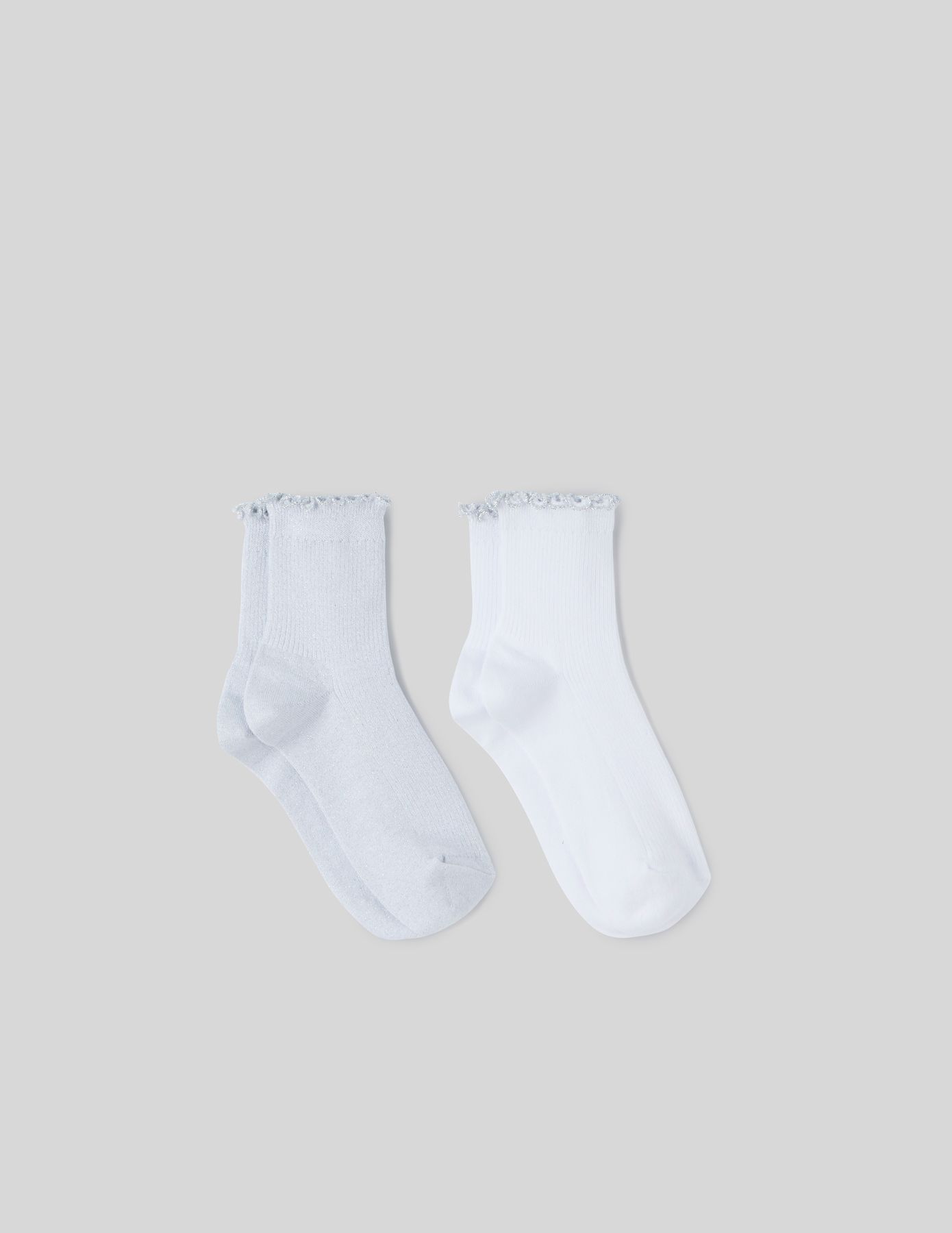Lot de 2 paires de chaussettes festonnées