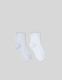 Lot de 2 paires de chaussettes festonnées