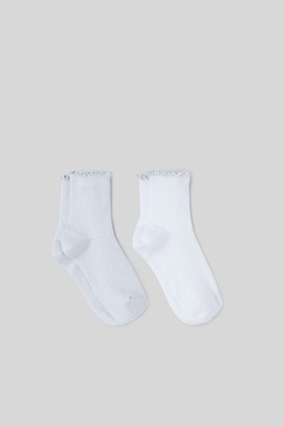 Lot de 2 paires de chaussettes festonnées