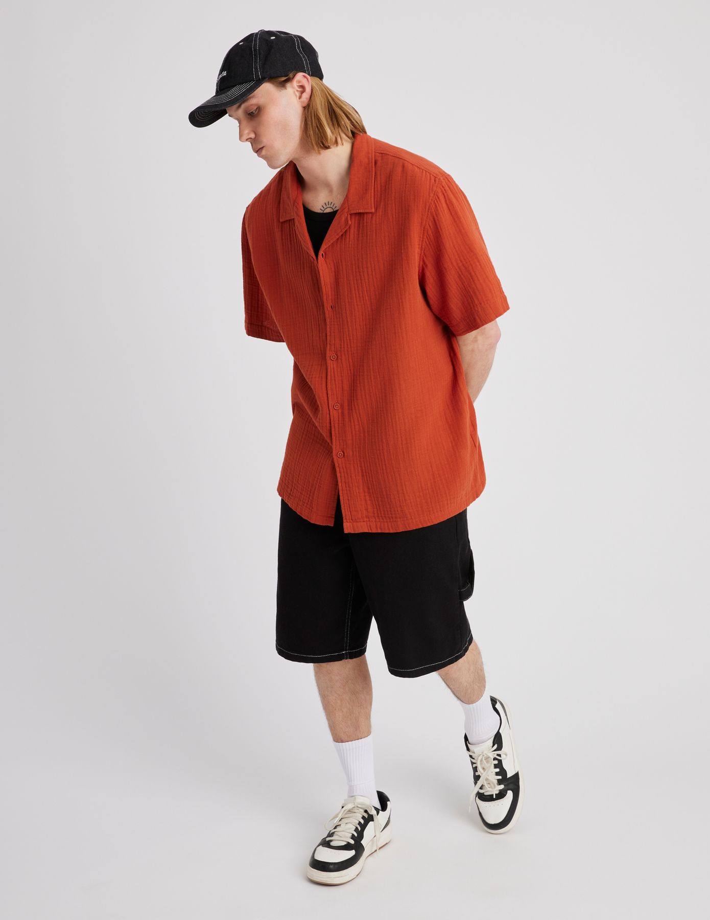 Chemise manches courtes gaze de coton