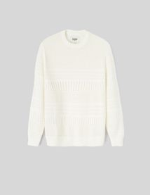 Pull col rond ajouré