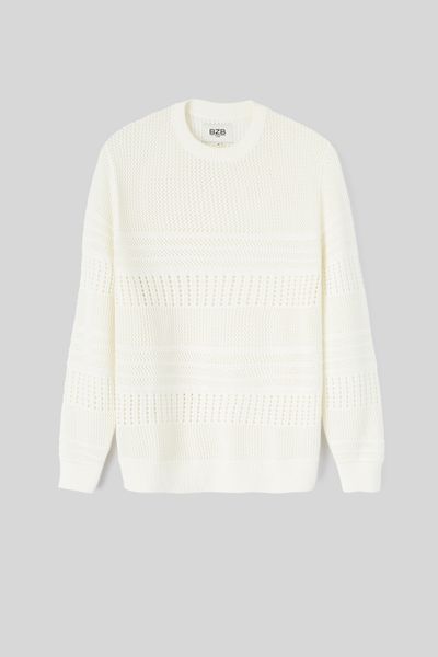 Pull col rond ajouré