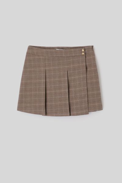 Jupe-short &agrave; carreaux