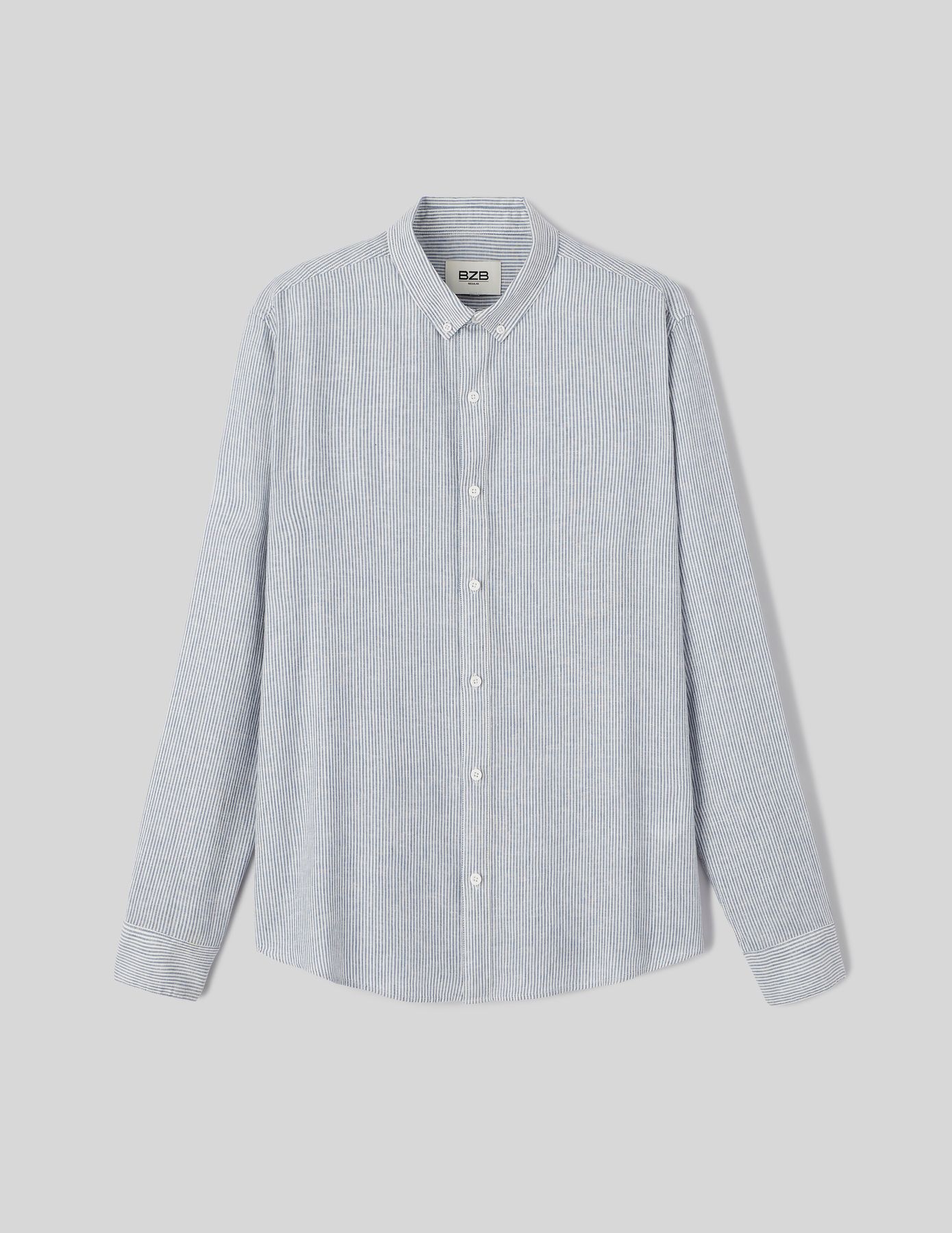 Chemise rayée droite en lin