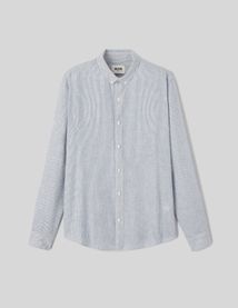 Chemise rayée droite en lin