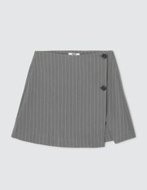 Jupe short portefeuille rayée