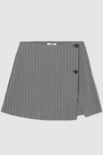 Jupe short portefeuille rayée