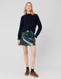 Blouse col montant en velours côtelé