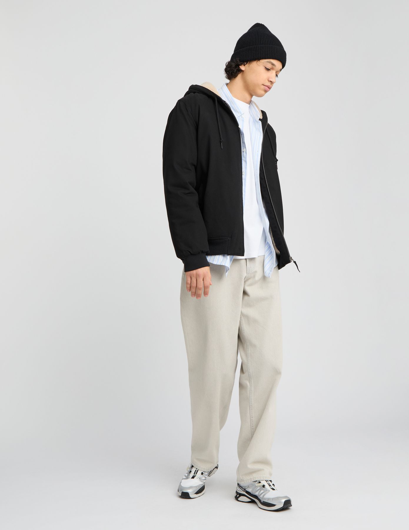 Blouson à capuche intérieur sherpa