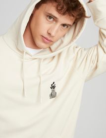 Sweat à capuche broderie poitrine