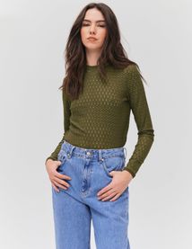 T-shirt ajouré uni